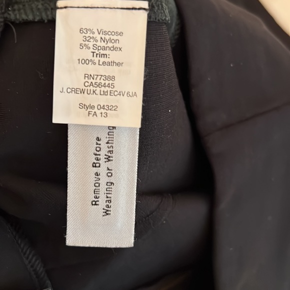 NWT J.Crew legging/pant with real leather tuxedo trim - Picture 6 of 9